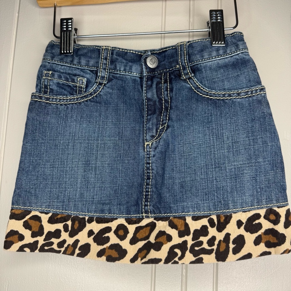 Gymboree Denim Skirt with Leopard details